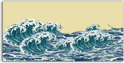 Produktbild von Coloray Acrylbild 100x50  Wandbild Acrylbilder Foto   Meereswellen Handgezeichnet