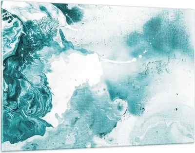 Produktbild von Bilder auf glas - Einteilig - Abstraktion Meer Türkis - 120x80cm - Glasbilder - Wandbilder - Bilder - zum Aufhängen bereit - Wanddekoration aus Glas - Glas Bilder - Wandbild auf Glas - GAA120x80-4268