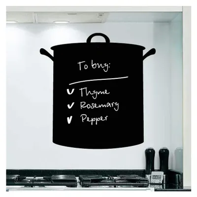 Wandtattoo Kochtafel 55x55 cm Schiefer schwarz