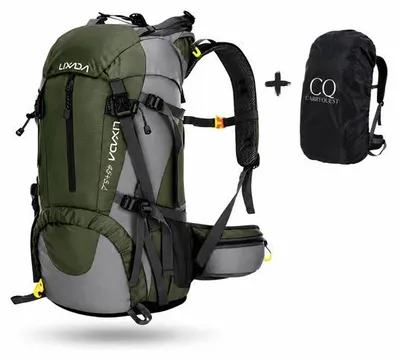 Productafbeelding van CarryQuest® Trekrugzak 50L, nylon, regenhoes, legergroen