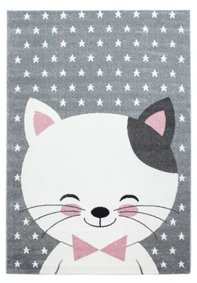 Image de Kids Chaton tapis chambre d'enfant poils ras rectangle 200x290cm roses