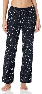 Produktbild von A. Essentials Damen Pyjamahose aus Flanell, Schwarz Sterne, XS