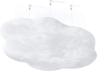 Produktbild von 4er-Set – Decken-Akustikpaneel aus Samtstoff | Abgehängtes Echo-Kontrollpaneel | Akustiklösung (Wolken-Design) zur Schallabsorption | [CLOUD | Weiß]