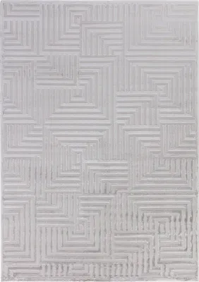 Image de Tapis Kurzflor, design 3D, couleur argent, pour salon, forme rectangulaire, dimensions 120x170 cm