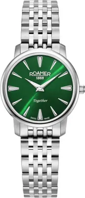 Image de Montre pour femme ROAMER 991857 41 75 50, verte, classique, pour les couples.