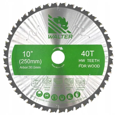 Produktbild von Walter Kreissägeblatt Holz 250x30mm 40 Zähne Hartmetall