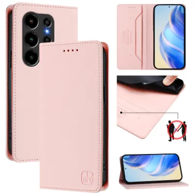 Obrázek produktu pro Kožené pouzdro pro Blackview Wave 10C, flipové pouzdro s přihrádkami na karty, peněženkou a stojánkem Růžový