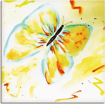 Produktbild von ARTland Leinwandbild Schmetterling Gelb Größe: 50x50 cm