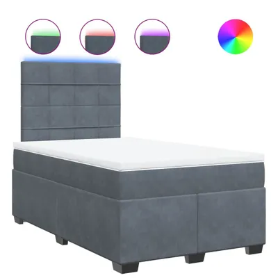Produktbild von Boxspringbett mit Matratze Dunkelgrau 120x200 cm Samt