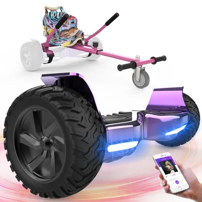 Produktbild von Hoverboard All Terrain Selbstausgleichender Elektroroller mit leistungsstarker LED-Motorbeleuchtung Bluetooth 8,5 Zoll Mit Hoverkart