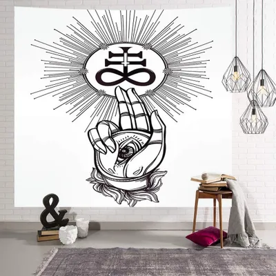 Productafbeelding van Tapestry - Zwart-witte lijnkunst - 150 x 200 cm