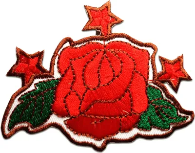 Produktbild von Rose Blume - Aufnäher, Bügelbild, Aufbügler, Applikationen, Patches, Flicken, Zum Aufbügeln, Größe: 8,5 x 6,4 cm