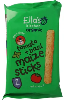 Productafbeelding van Ella's Kitchen Maize sticks tomato & basil 7m + (16 gr)