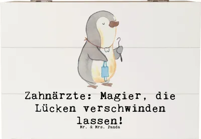 Produktbild von Mr. & Mrs. Panda Box Zahnarzt Magier 22 x 15 cm - Weiß - Geschenk, Berufsprodukte, Beruf, Geschenke für Berufstätige, personalisierte, Zauberhandwerk der Zahnärzte, Truhe