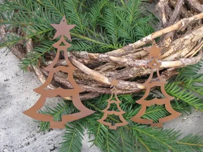 Produktbild von Edelrost Christbaumschmuck Tanne, 3 Größen Tanne - groß