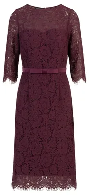 Produktbild von APART Fashion Damen Spitzen Midikleid, Cocktailkleid mit Schleifengürtel, Rundha