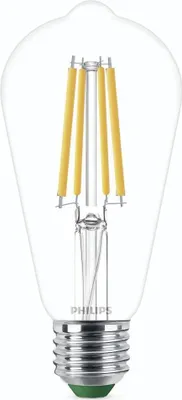 Obrázek produktu pro Philips Čirá žárovka s tradičním vzhledem 60 W, ST64 E27, 4 W, 60 W, E27, 840 lm, 50000 h, Teplá bílá