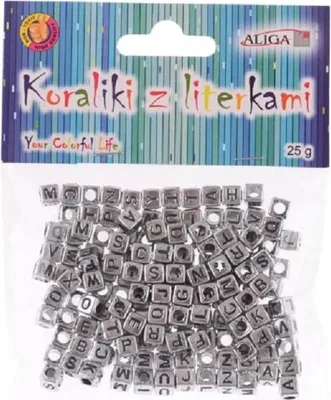 Obrázek produktu pro Korálky s písmeny 6 x 6 mm 25 g stříbrné