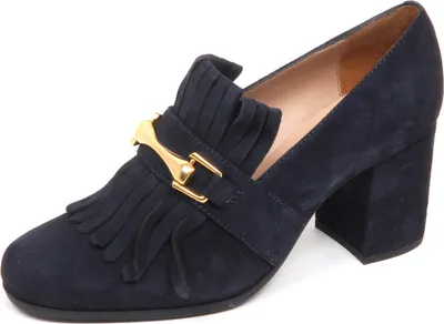 Immagine prodotto di E6478 decollete donna blu UNISA OLIMPO scarpe frange suede shoe woman