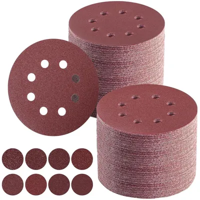 Imagen del producto de 100 discos de lija de 125 mm para madera, metal y plástico