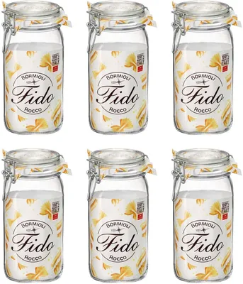 Produktbild von Bormioli Rocco Weckpot Fido - 10 x 10 cm / 1,5 Liter - quadratisch - 6 Stück