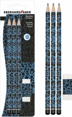 Image de EBERHARD FABER 511890 EBERHARD FABER Bleistift-Set HB schwarz/neon blau 1 Set