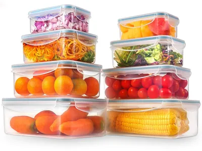 Immagine prodotto di Set di 4 contenitori ermetici in plastica per alimenti, ideali per la cucina