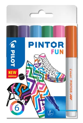 Obrázok produktu pre Pilot 4160S6F Kreatívny popisovač Pintor FUN - F, 6 kusov, rôzne
