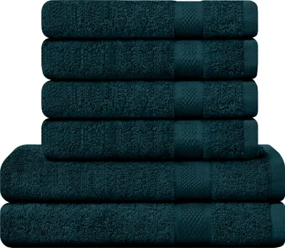 Produktbild von CAMRY Handtuch Set 6-teilig - 4 Handtücher 50x100 cm und 2 Badetücher 70x140 cm aus 100% Baumwolle 500 g/m² - weiche und saugstarke Tücher in Farbe Petrol