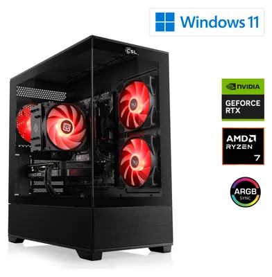Image de PC de jeu, AMD Ryzen 7 9700X, 3800 MHz, GeForce RTX 5070, 32 Go DDR5 RAM, 2000 Go M.2 SSD, Windows 11 Home, USB 3.2 | M11860H