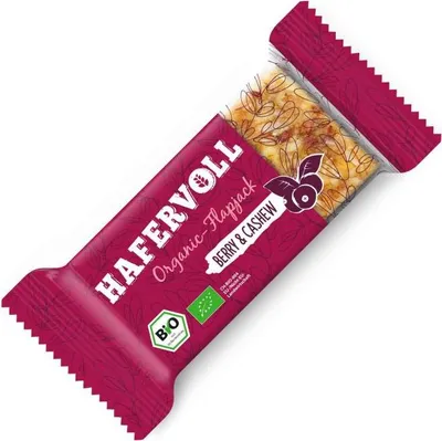Produktbild von Hafervoll Organic-Flapjack Berry & Cashew 60g