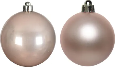 Obrázek produktu pro Plastové vánoční ozdoby 8 cm 6 kusů - růžové