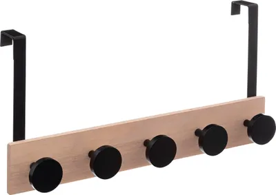 Produktbild von 5five Simply Smart Türgarderobe mit 5 haken Metall schwarz 24x50cm Loft Stil