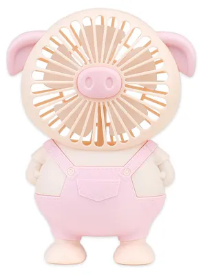 Produktbild von Elektrischer Tischventilator 1 Stück, USB-Wiederaufladbar, Schwein-Design, Leise Mit LED-Licht Für Büro, Wohnzimmer Und Schlafzimmer