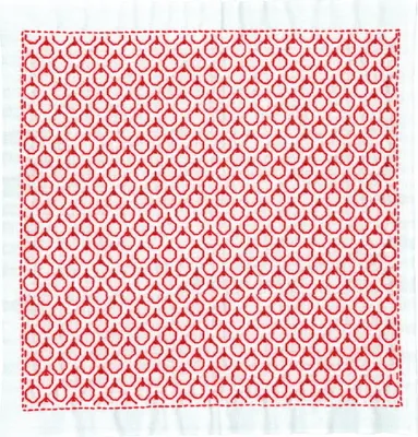 Zdjęcie produktu dla Zestaw do haftu Sashiko "Hana Fukin Apples" firmy Olympus, 34x34 cm, oryginalny produkt z Japonii