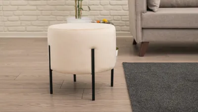Produktbild von Hanah Home, Flow- BLC2506, Creme,|,Schwarz, Sitzhocker, Rahmen: Buchenholz