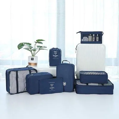 Produktbild von Wasserdichte Reiseorganisatoren, 8-teiliger Set, Kleidung Schuhe Kosmetik
