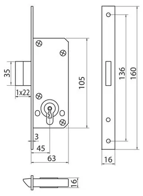 Produktbild von KFV 50PZ Zusatzschloss 45/16 silber verzinkt