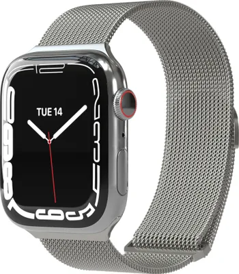 Produktbild von EAZY CASE Apple Watch Armband Metall 44mm/45mm/49mm verstellbares Ersatzarmband, iWatch, modern in Silber