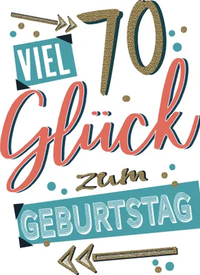 Produktbild von 70. Geburtstag  Karte mit Briefumschlag Viel Glück, Pfeile
