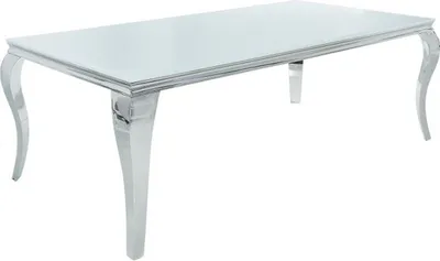 Obrázek produktu pro Designový jídelní stůl Casa Padrino 180 cm bílý / stříbrný - Moderní baroko