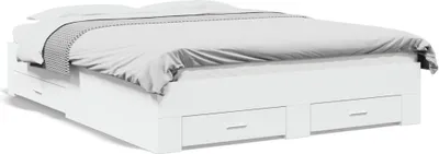 Obrázok produktu pre vidaXL Rám postele so zásuvkami biely 140x200 cm materiál na báze dreva