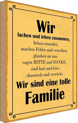 Produktbild von vianmo Holzschild 40x30 cm wir sind eine tolle Familie Dekoration
