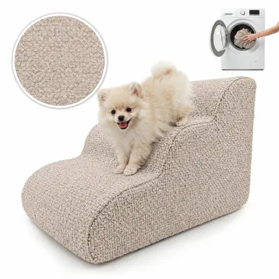 Produktbild von Muralo Treppe für Hund und Katze Rampe HUNDETREPPE Treppe in Wolkenform für Haustiere 3 Stufen Beige