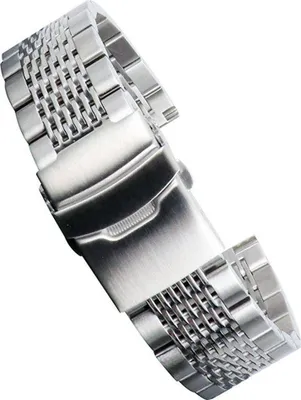 Produktbild von Uhrarmband Edelstahl Silber Premium Mesh Ersatz Uhrenband 22mm