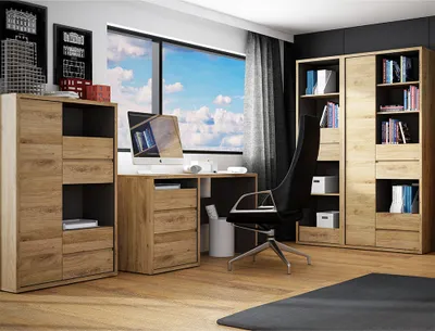 Produktbild von Arbeitszimmer 4-teilig in Eiche SELMA-129 modern