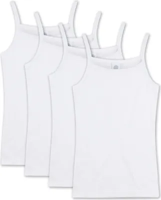 Produktbild von Sanetta Mädchen Unterhemd, 4er Pack - Shirt ohne Arme, Top Weiß 164