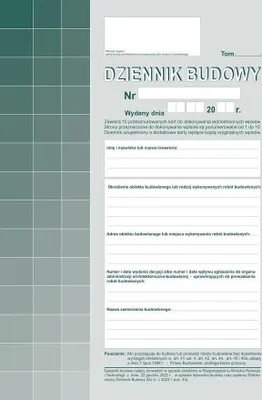 Produktbild von Dziennik budowy 603-S11