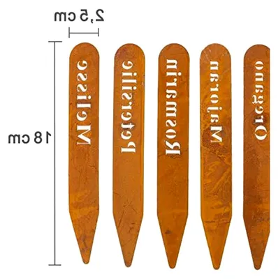 Produktbild von Kräuterstecker 9er Set Rost Pflanzstecker Pflanzschilder für Garten und Hochbeet, 9 Stück