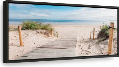 Produktbild von Italienischer Leinwand Leinwandbild - Charming Beach 120x40 cm Landschaften c-B-0158-b-a